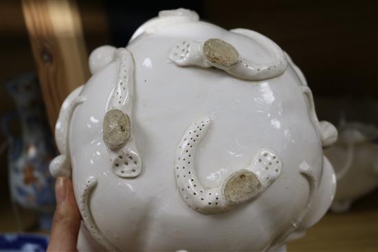 Two Chinese blanc de chine lotus bowls
